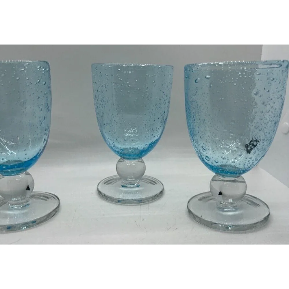 3 Schott Zwiesel Blue Water Goblets 6-1/8